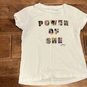 Athleta White 'Power of She' Kids Tee